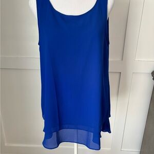 Joico Blue Asymmetrical Tiered Tank Tops- Bundle of 2 New and NWOT